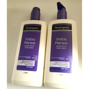 2 Neutrogena Visibly Renew Supple Touch Body Lotion w Minerals 400ml/13.5oz NEW
